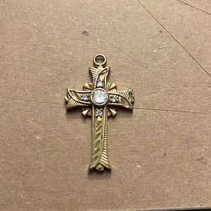 1/4 ct diamond 14k gold cross pendant